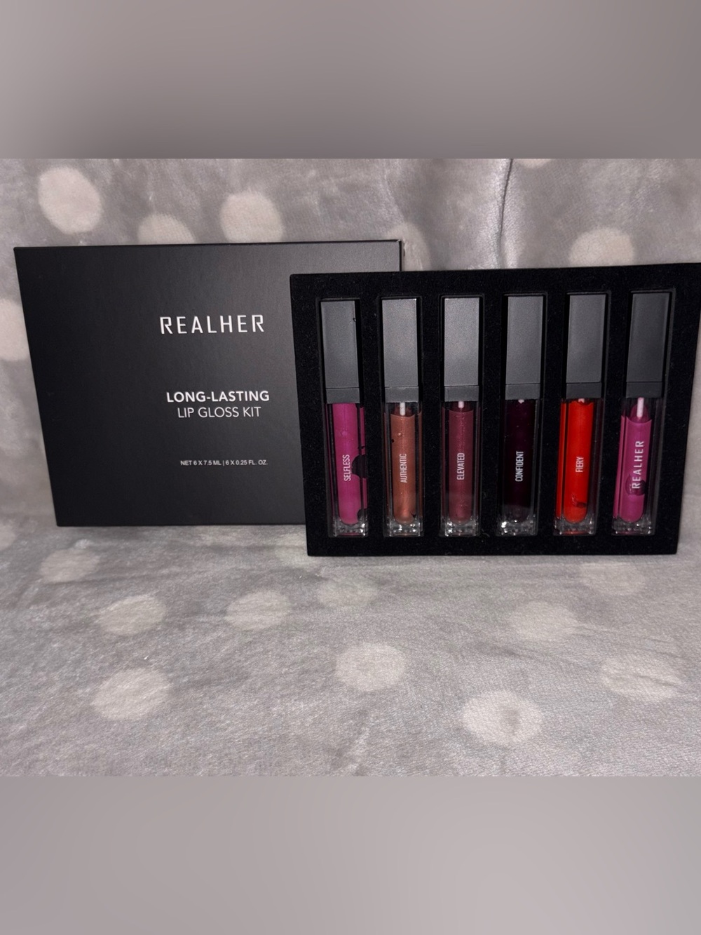 Realher Long Lasting Lip Gloss Kit - Set of 6 - New in Box